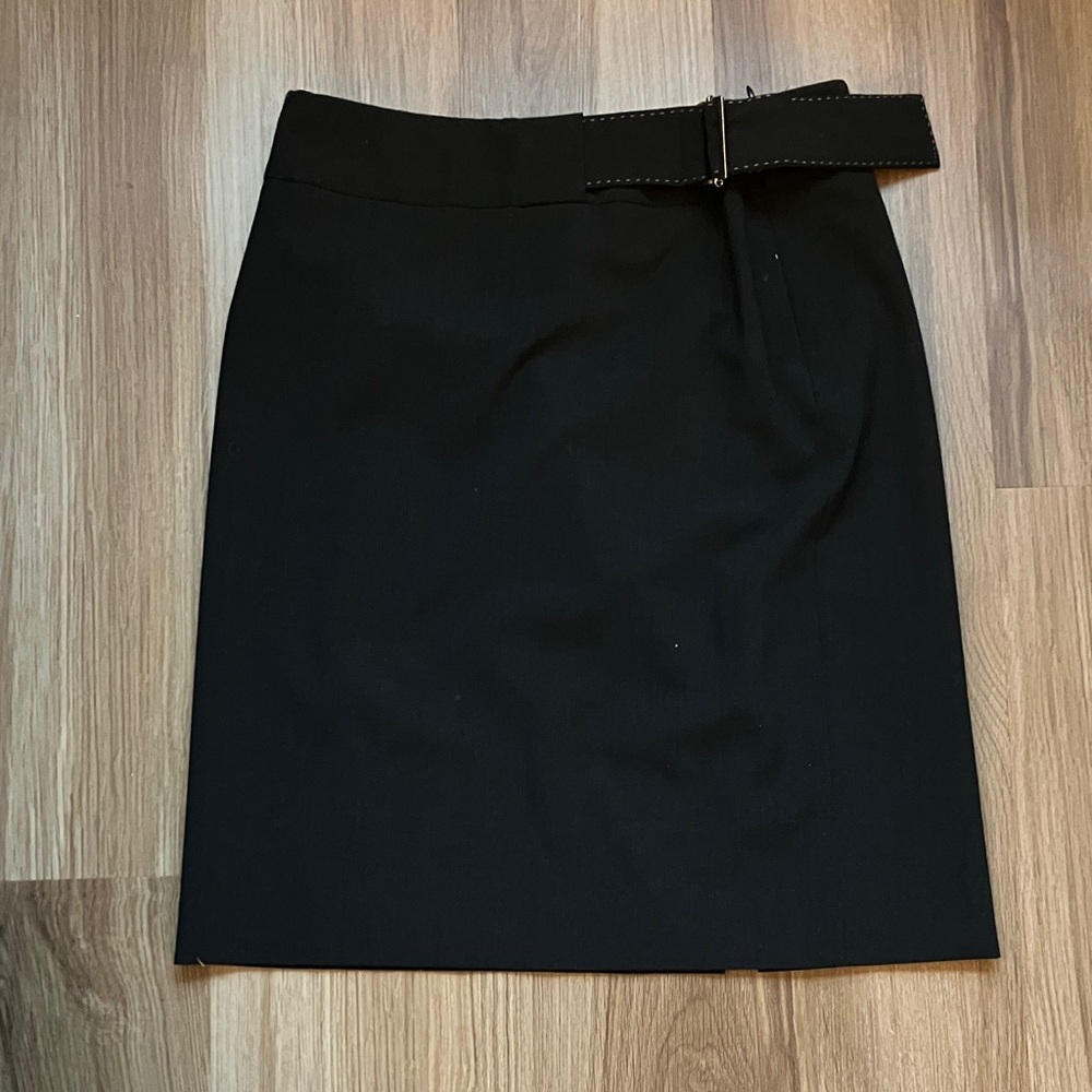 Sandra Angelozzi Elegant Black Pencil Skirt with Belt